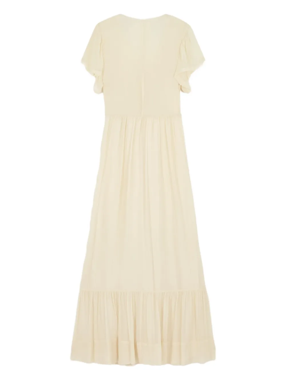ISABEL MARANT Agathe maxi-jurk met korte mouwen en ruches - Beige