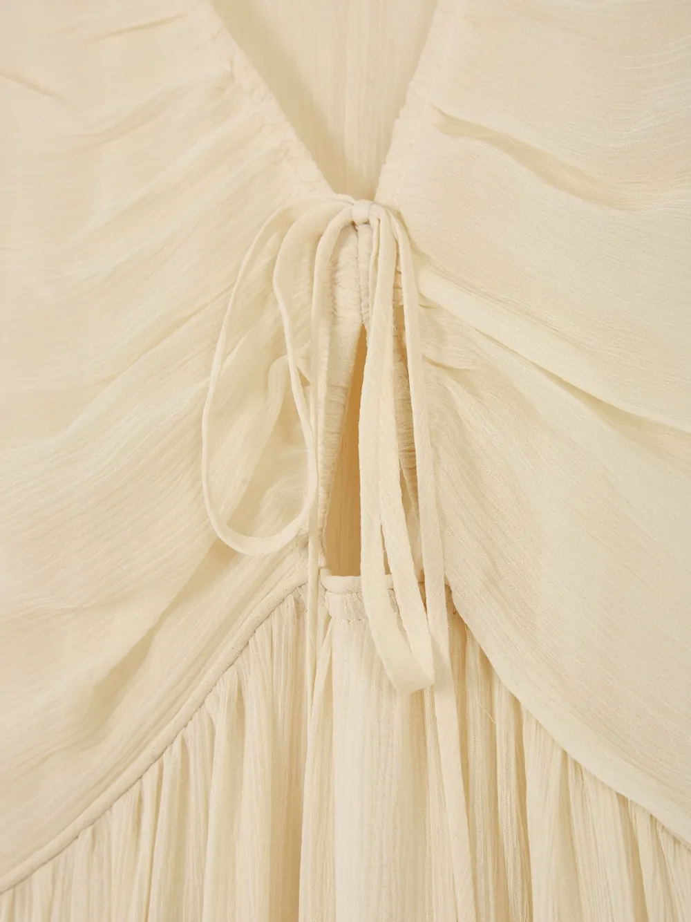 ISABEL MARANT Agathe maxi-jurk met korte mouwen en ruches Beige