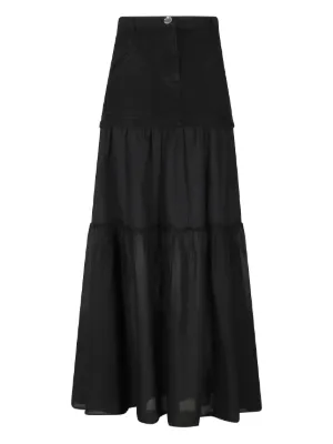 スカート PINKO LEGGERO SKIRT Pinko LEGGERO GONNA CON MACRAME - Maxi skirt - white - Zalando