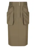 PINKO pocket-detail drawstring midi skirt - Green