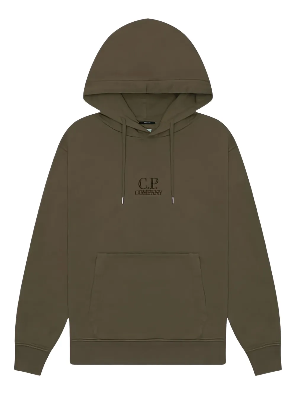 C.P. Company logo-print hoodie | Green | Image 1