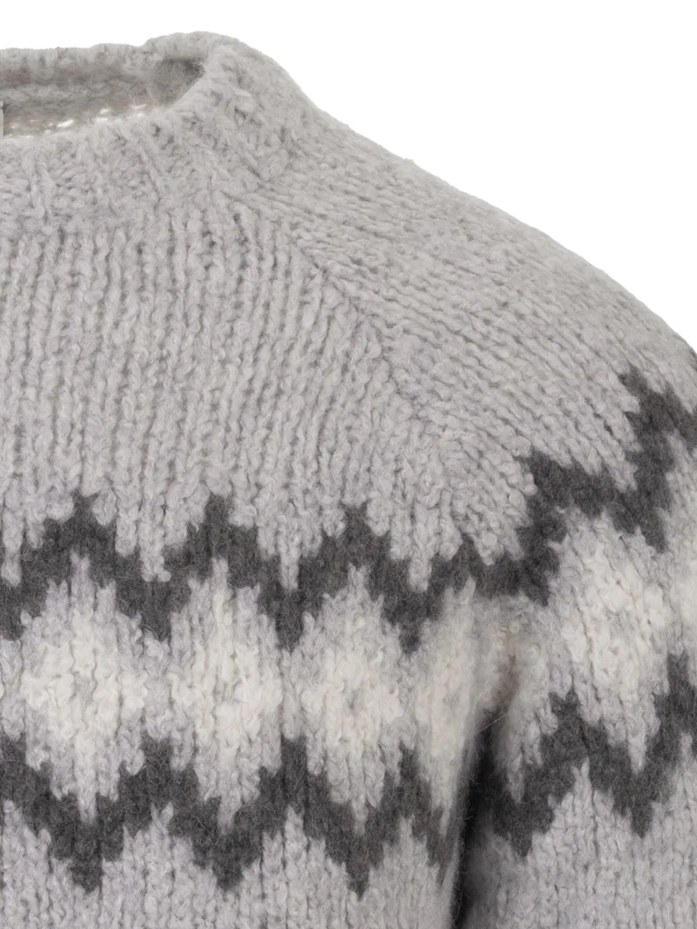 Eleventy Patterned-jacquard Sweater In Gray