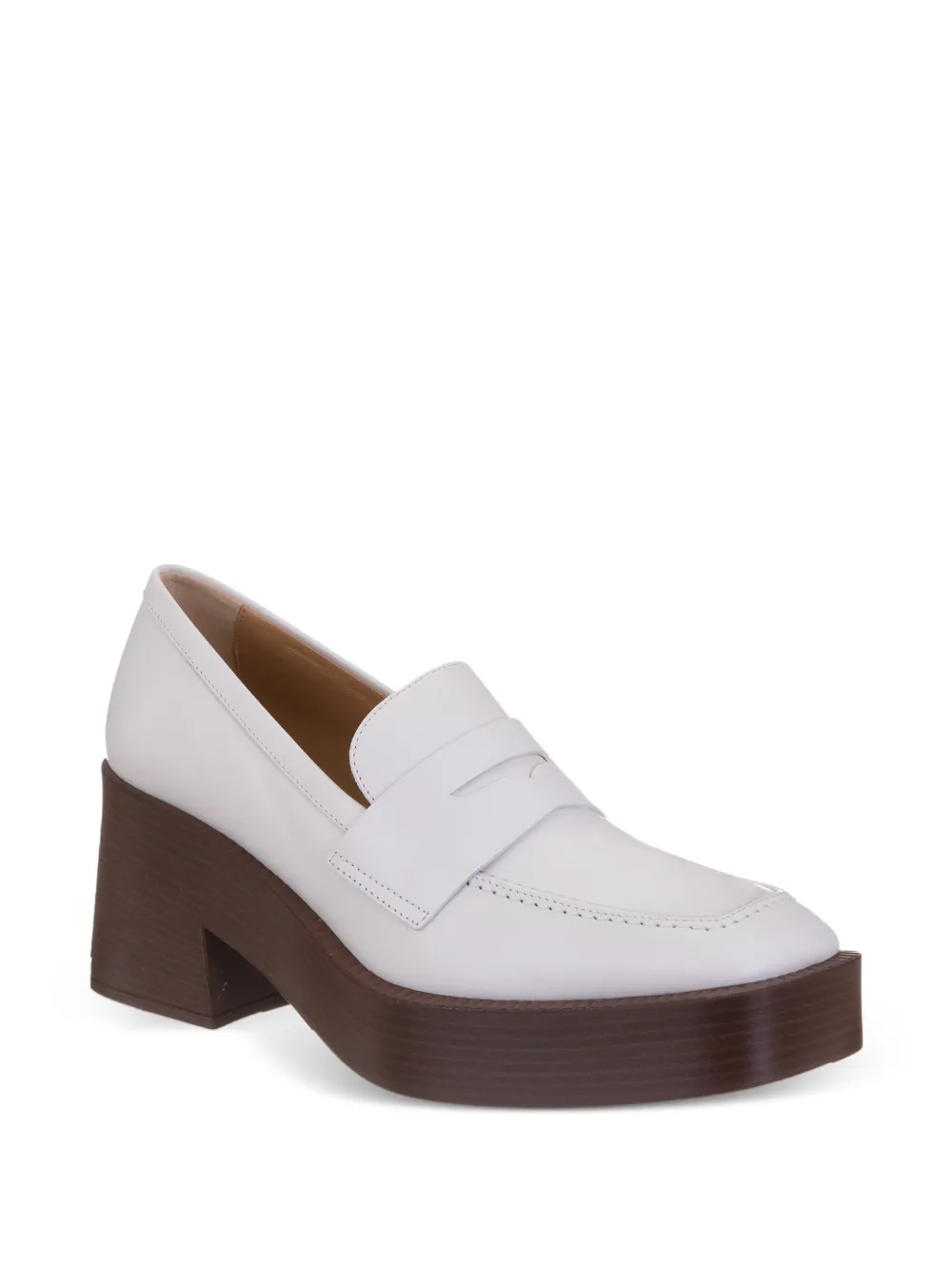 Tod's 75mm Leather Loafers In White
