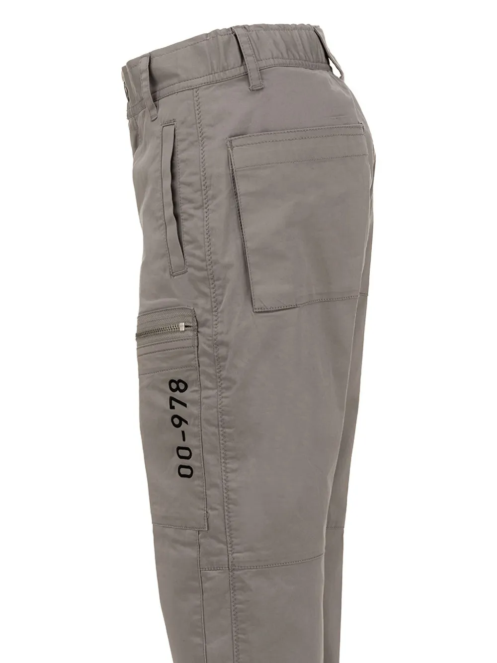 Diesel Logo-embroidered Trousers In Gray