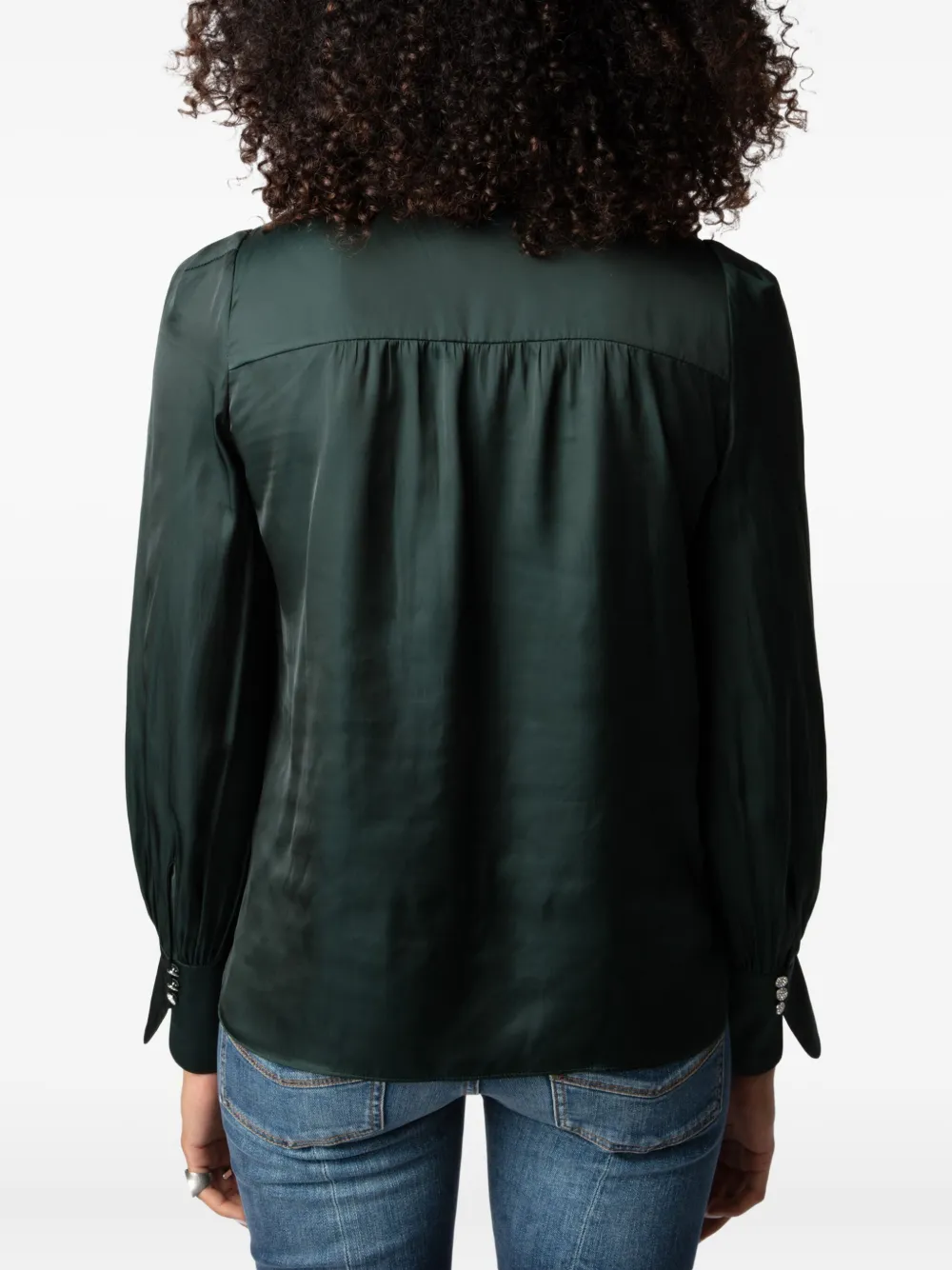 Zadig&Voltaire Satijnen blouse met knopen - Groen