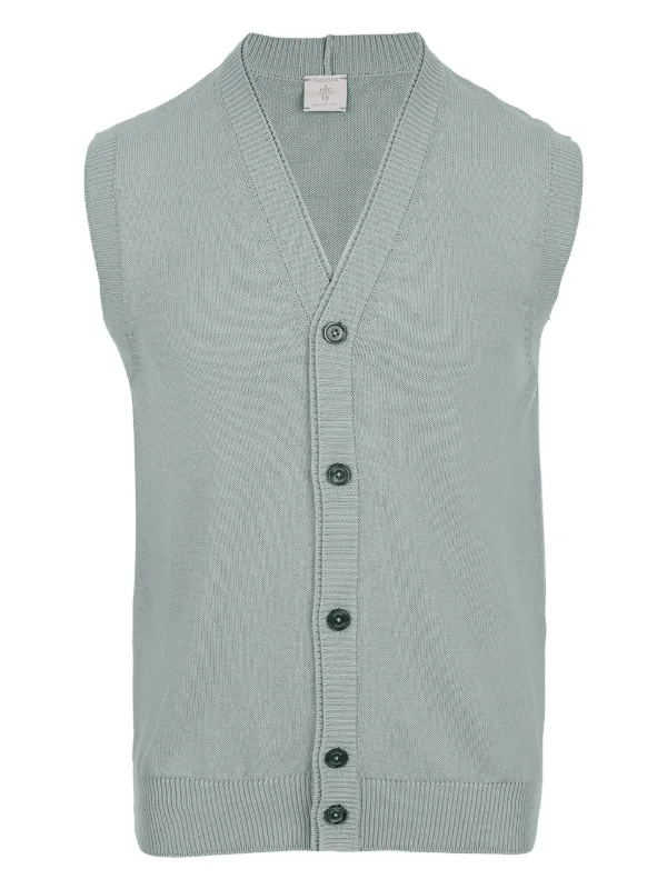 Eleventy V-neck Buttoned Gilet in Grey