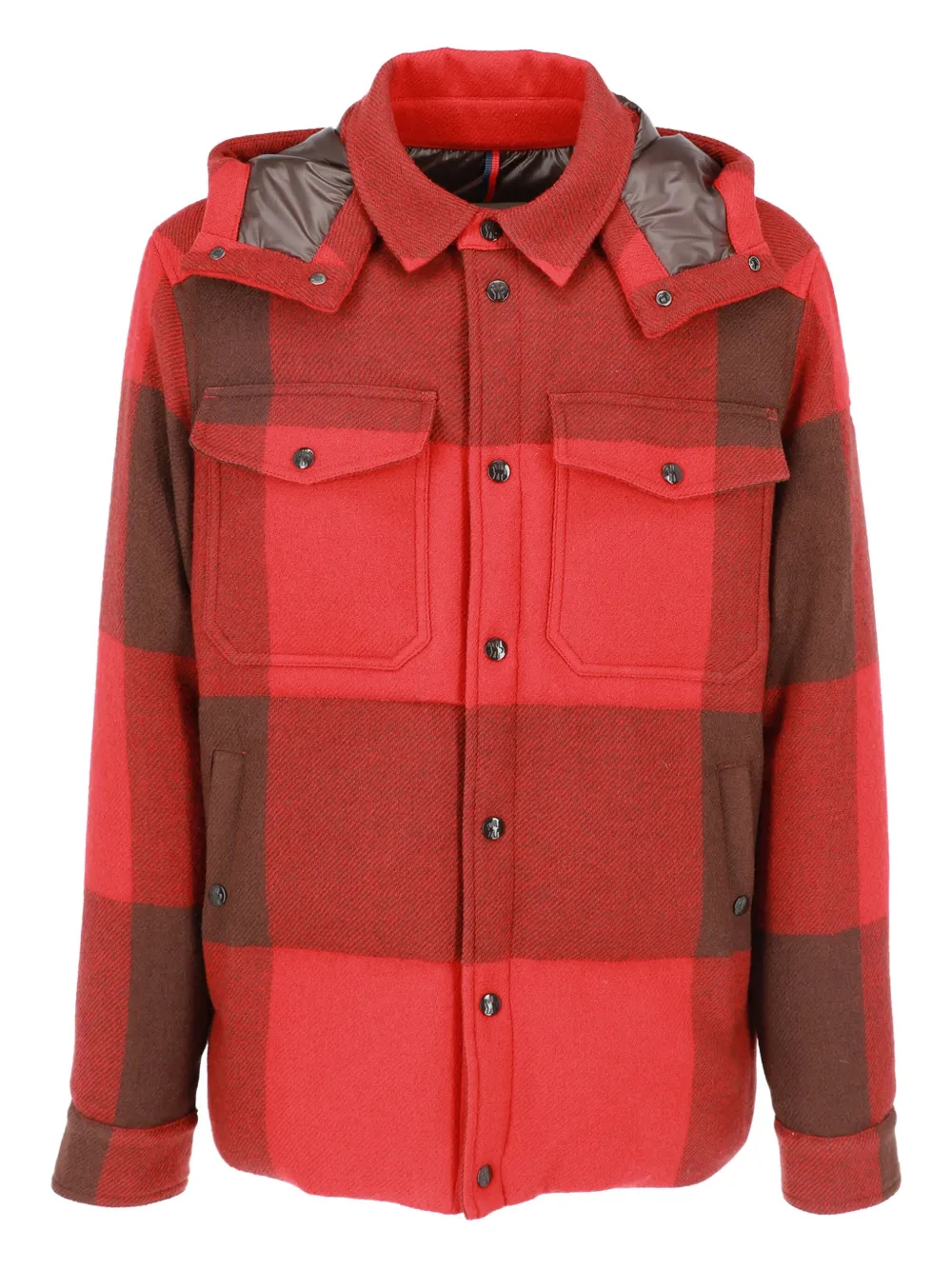 Moncler Ladurns hooded checked jacket | Red | Image 1