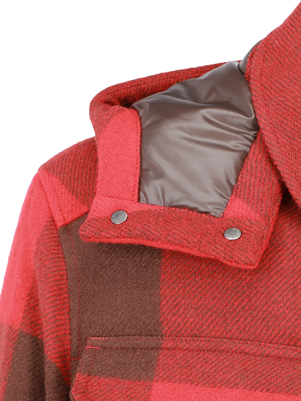 Moncler Ladurns geruit jack met capuchon Rood