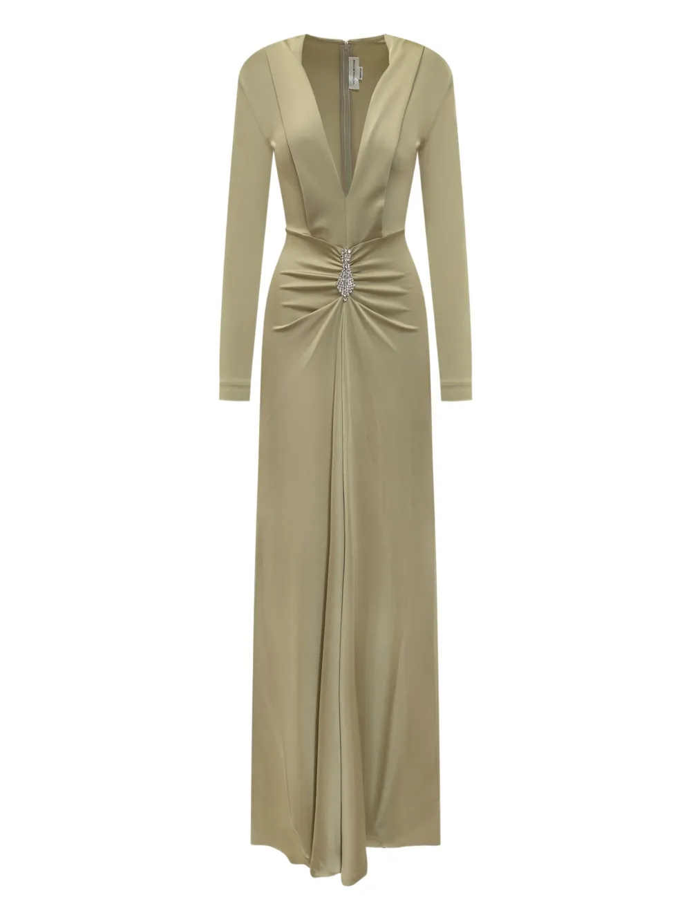 Victoria Beckham V-neck embellished gown | Neutrals | Image 1