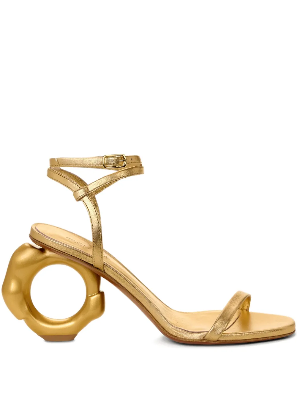 Cult Gaia 90mm leather heeled sandals Gold