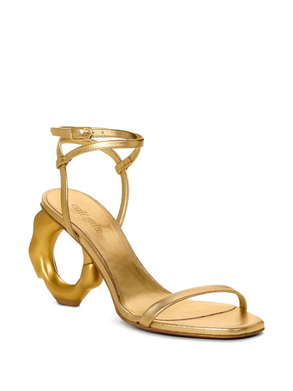 Cult Gaia 90mm leather heeled sandals Gold