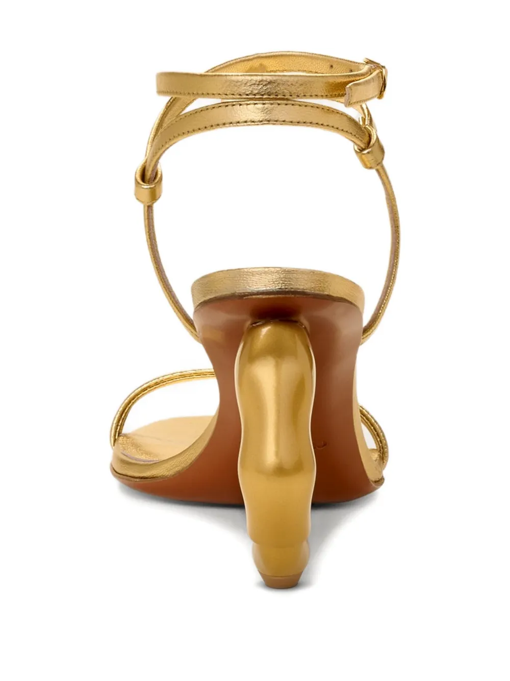 Cult Gaia 90mm leather heeled sandals Gold