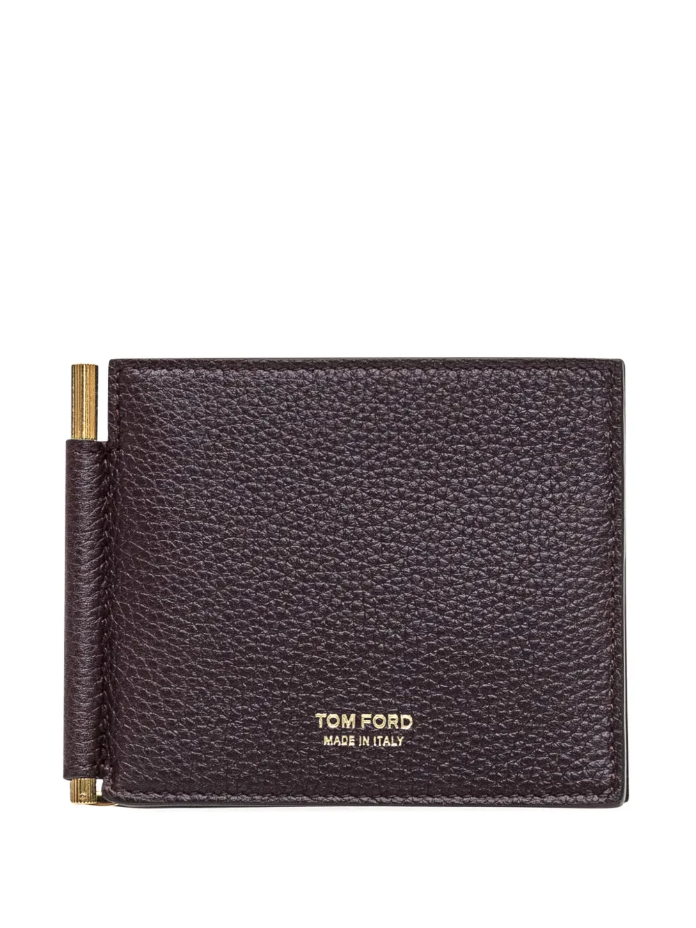 TOM FORD logo-print leather wallet Beige