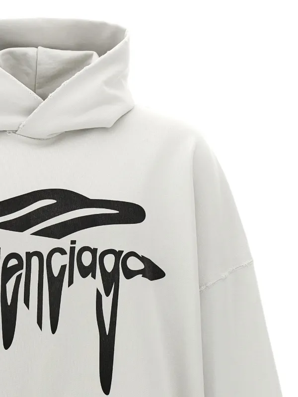 パーカー・フーディ BALENCIAGA 3B LIQUEFIED' HOODIE Balenciaga 3B Liquefied Hoodie | White | FARFETCH