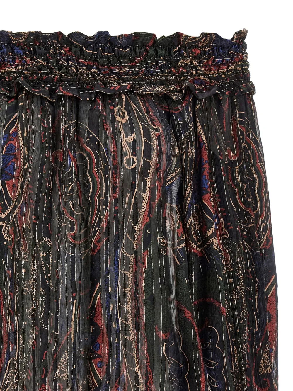 Saint Laurent Blouse met gesmockt stiksel Zwart