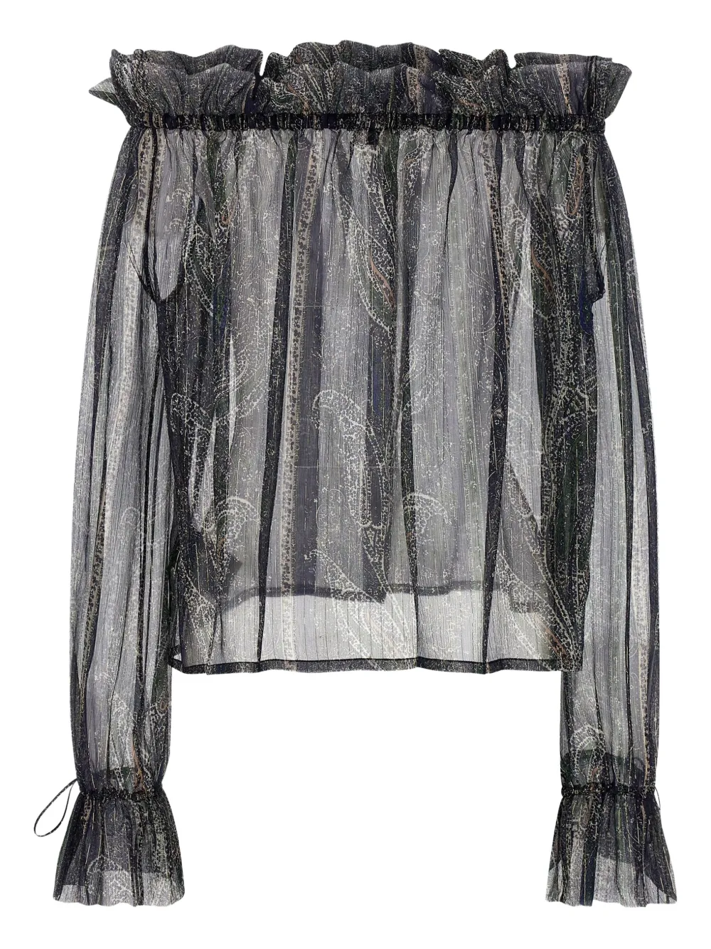 Saint Laurent Blouse met lurex-detail - Blauw
