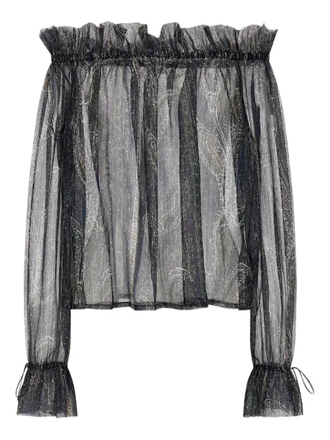 Saint Laurent lurex-detail blouse