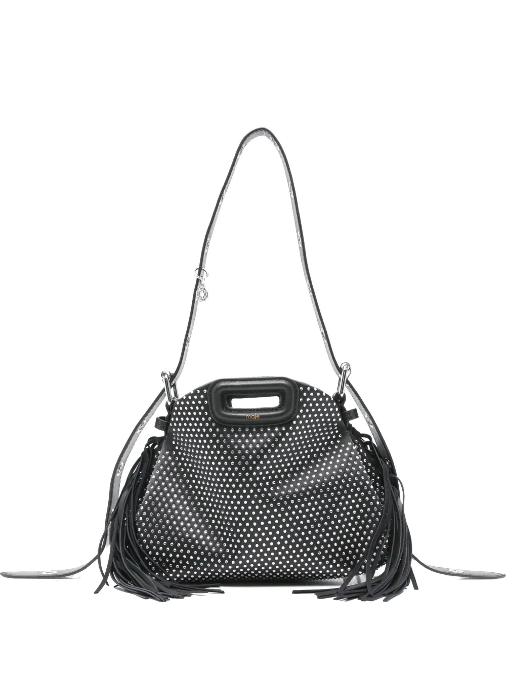 Maje studded fringed shoulder bag | Black | Image 1