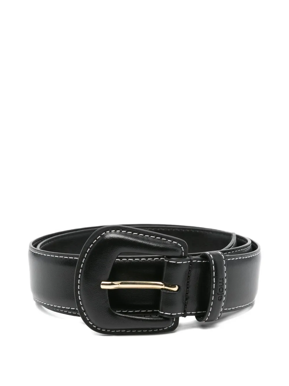 Maje contrast-stitching leather belt | Black | Image 1