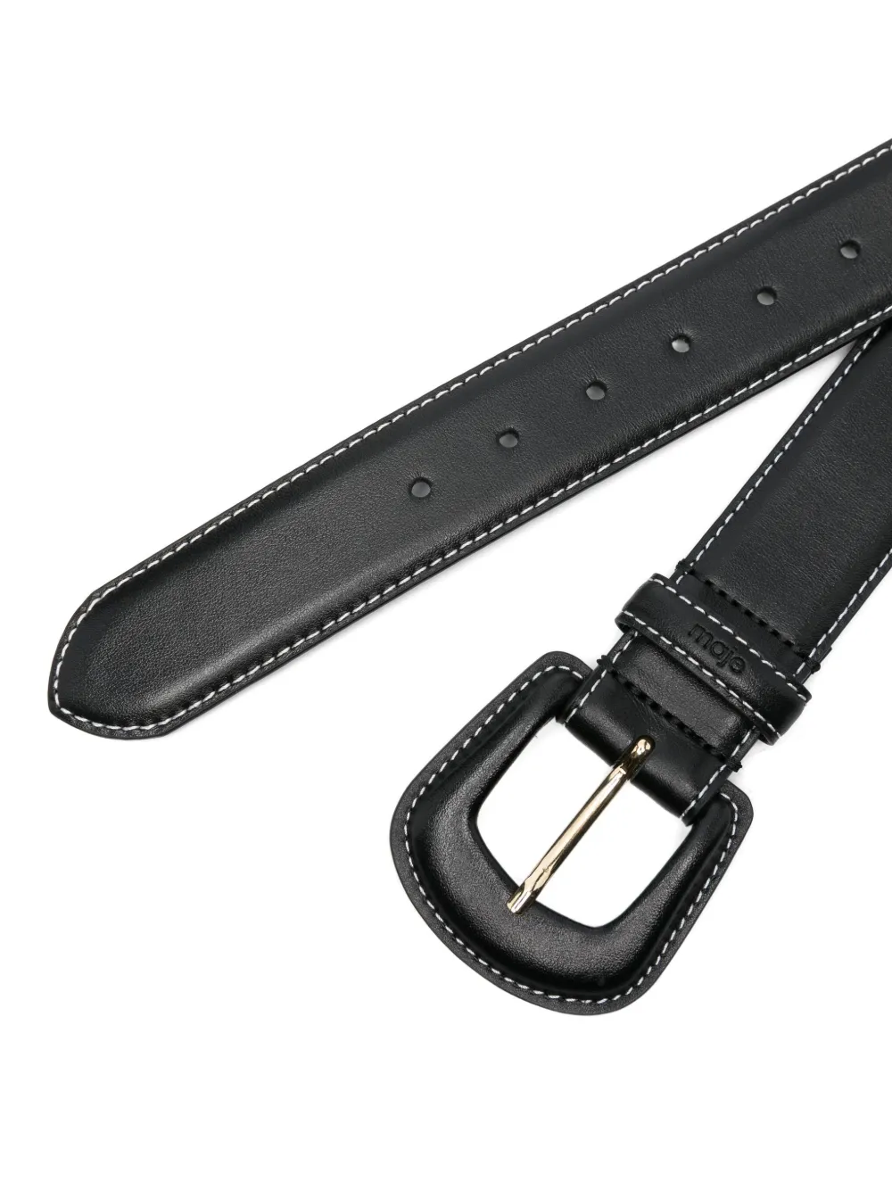 Maje Riem met contrasterende stiksels - Zwart