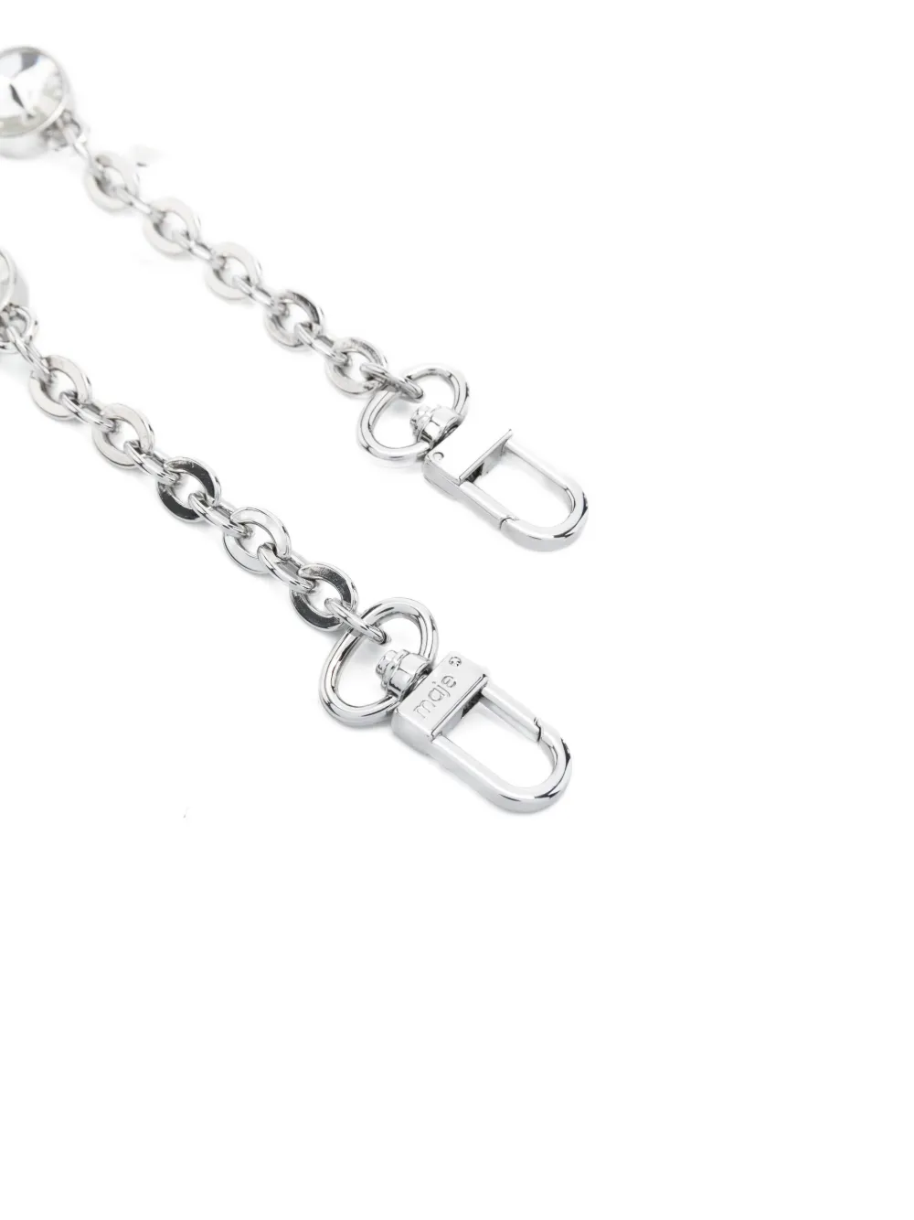 Maje Tas met kettinghengsel verfraaid met kristallen Zilver