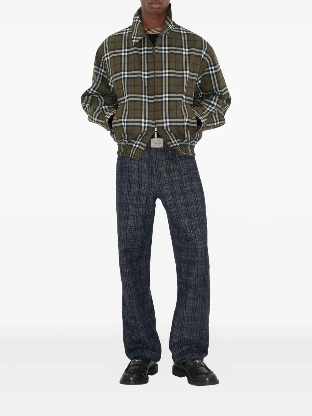 Burberry Geruit jack Groen