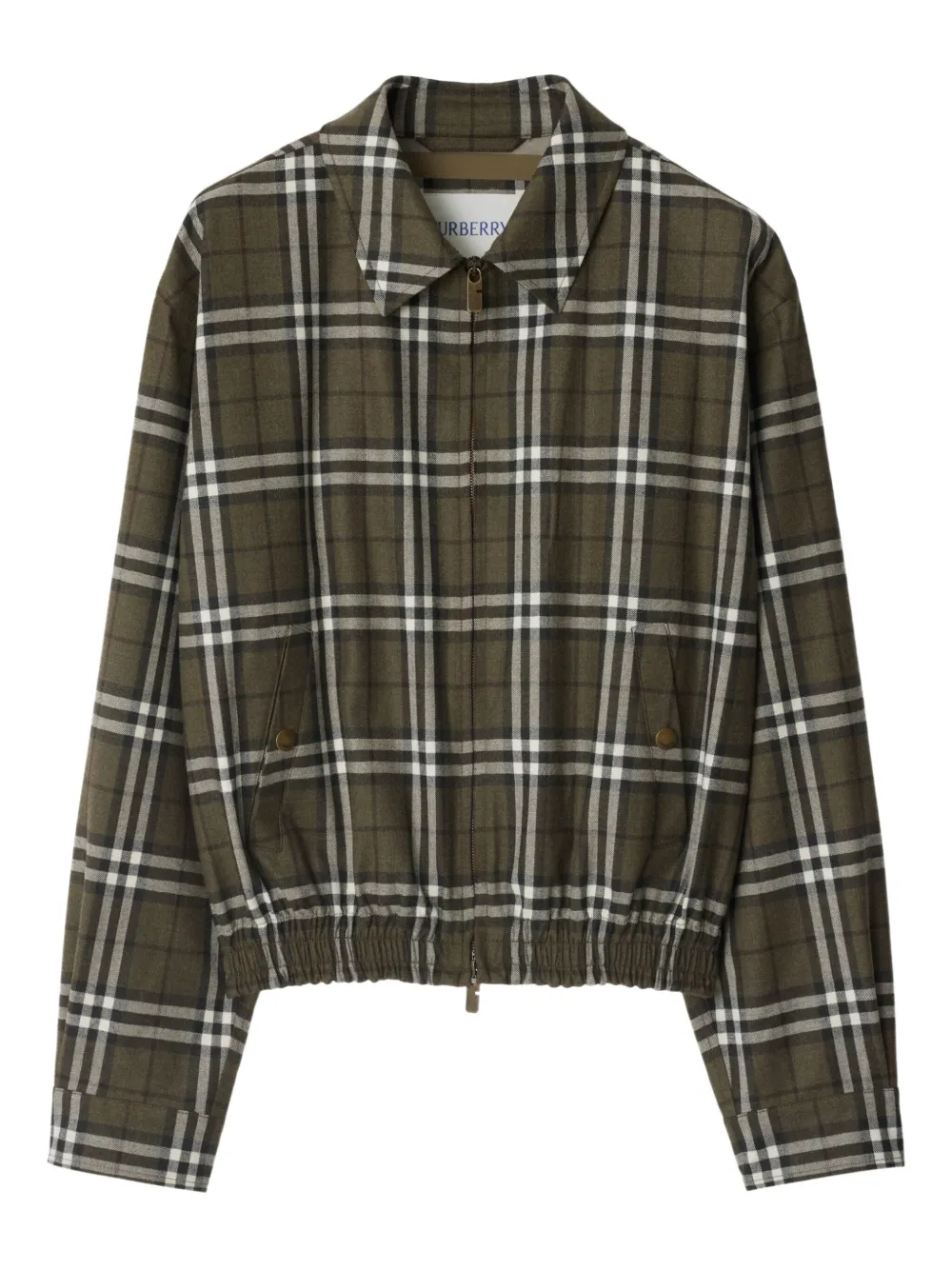 Burberry Geruit jack Groen