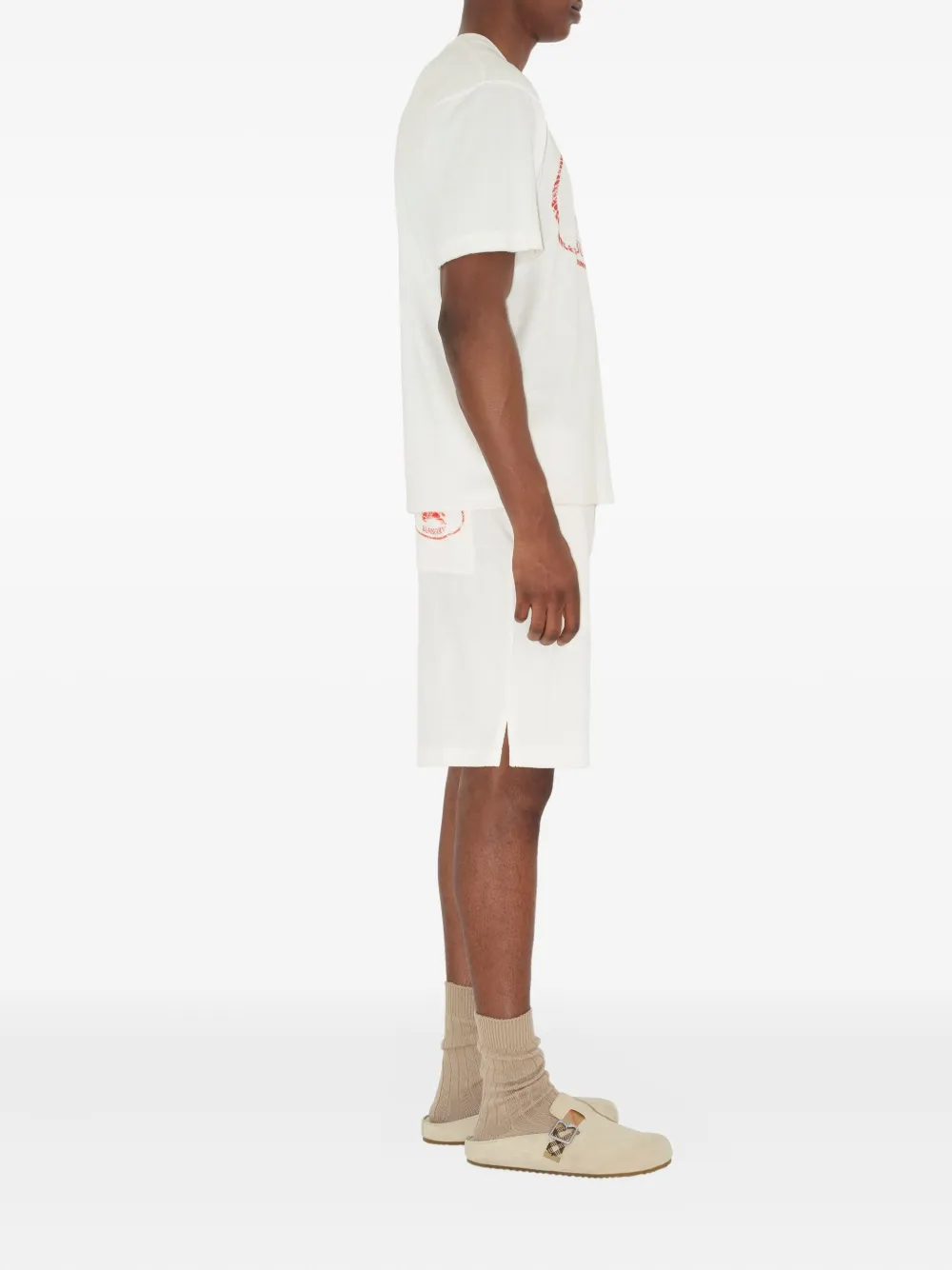 Burberry T-shirt met logoprint Wit