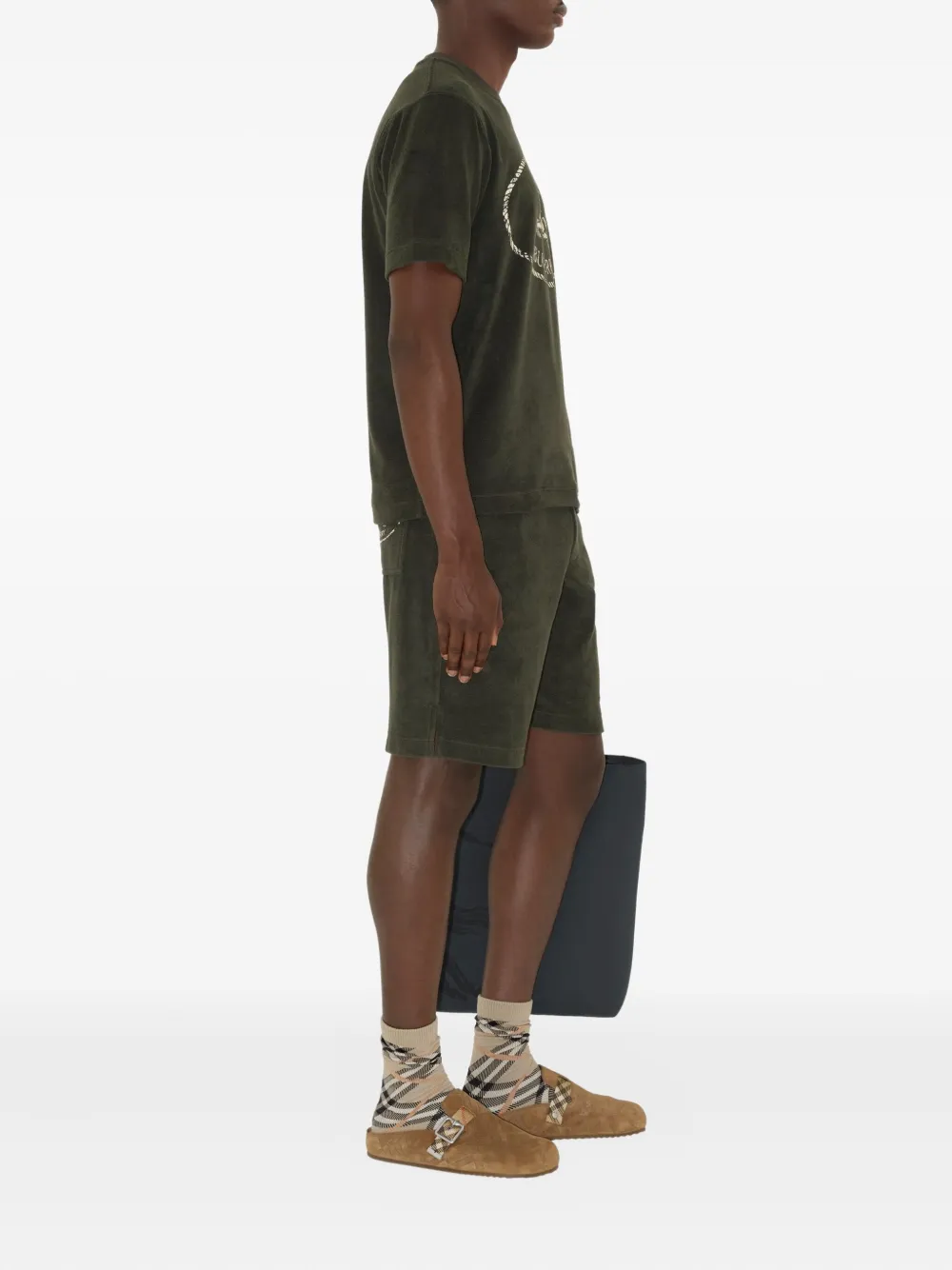 Burberry T-shirt met logoprint Groen