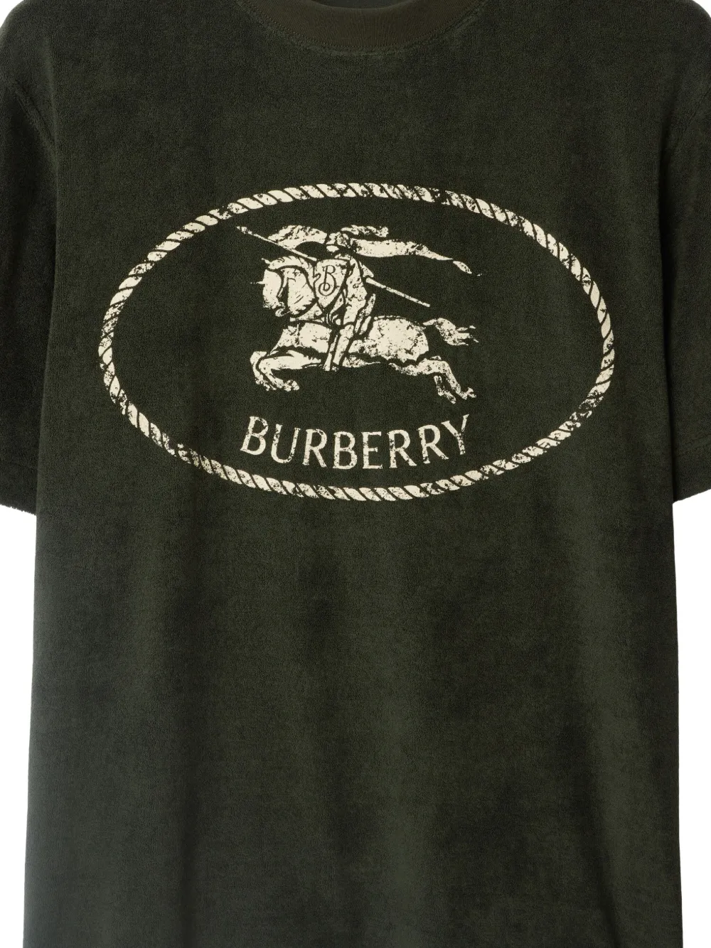 Burberry T-shirt met logoprint Groen