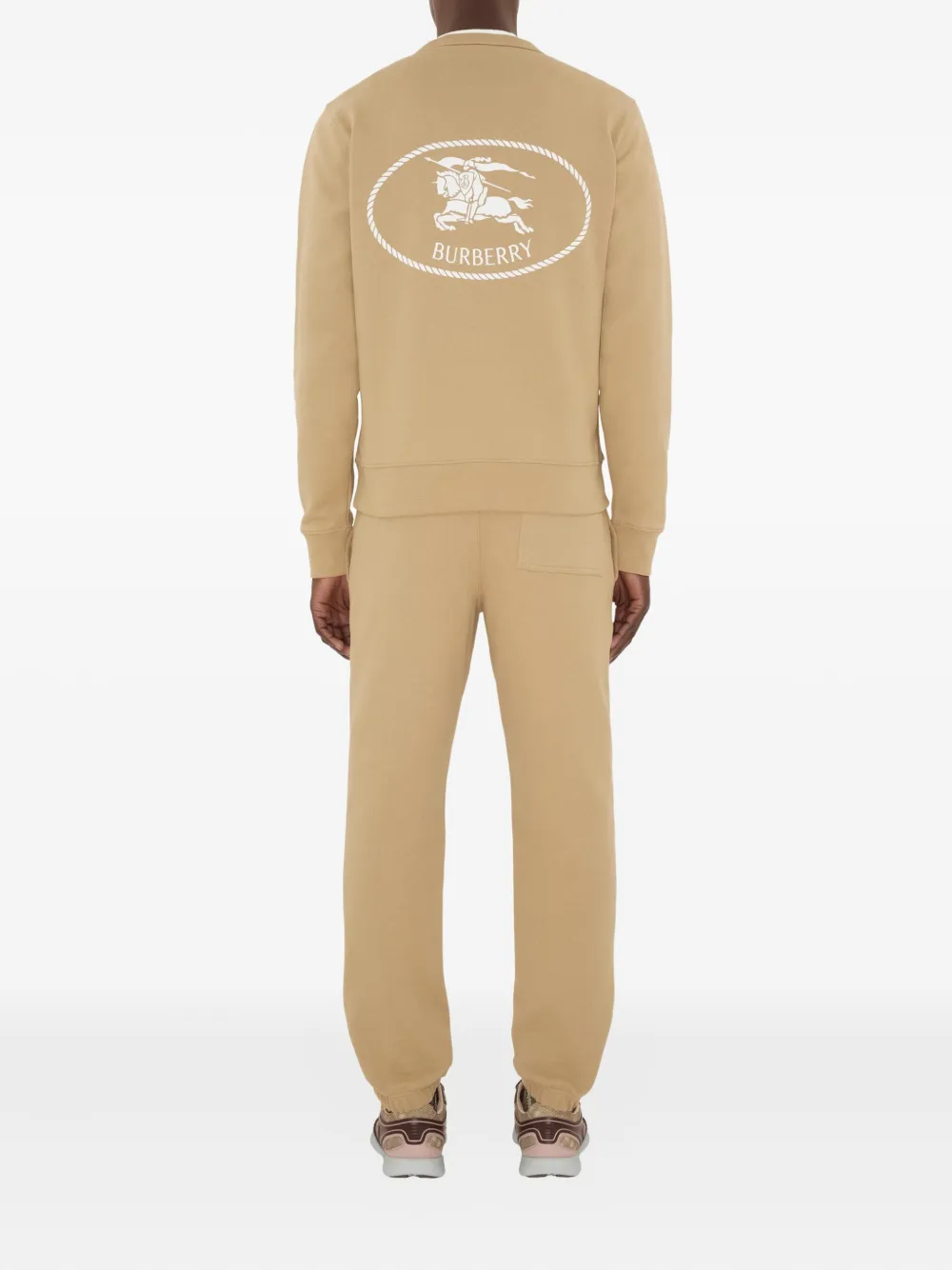 Burberry Knight-stamp Cotton Sweatshirt In Neutral