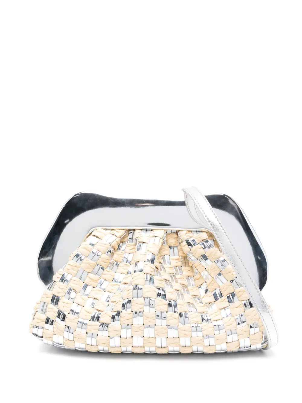 Themoirè woven clutch bag