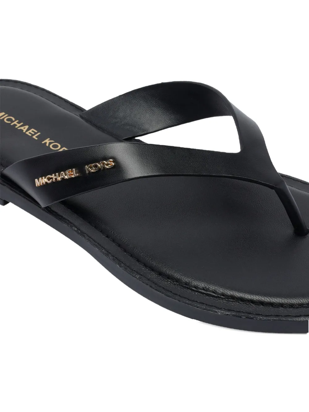 Michael Michael Kors Koko Leather Flip Flop In Black
