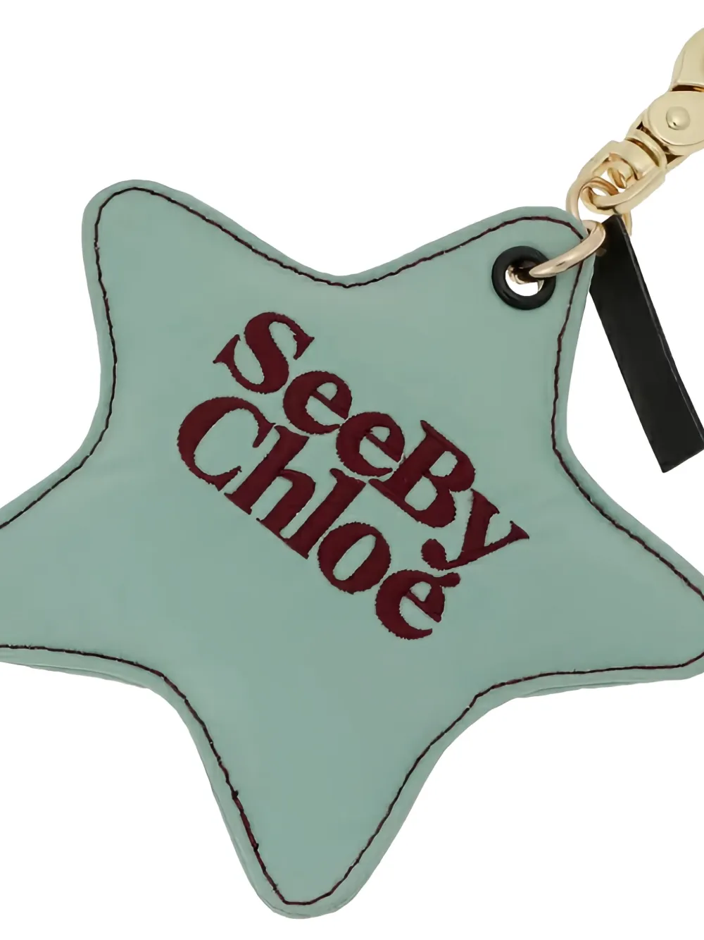 See by Chloé star-shaped embroidered keyring Groen