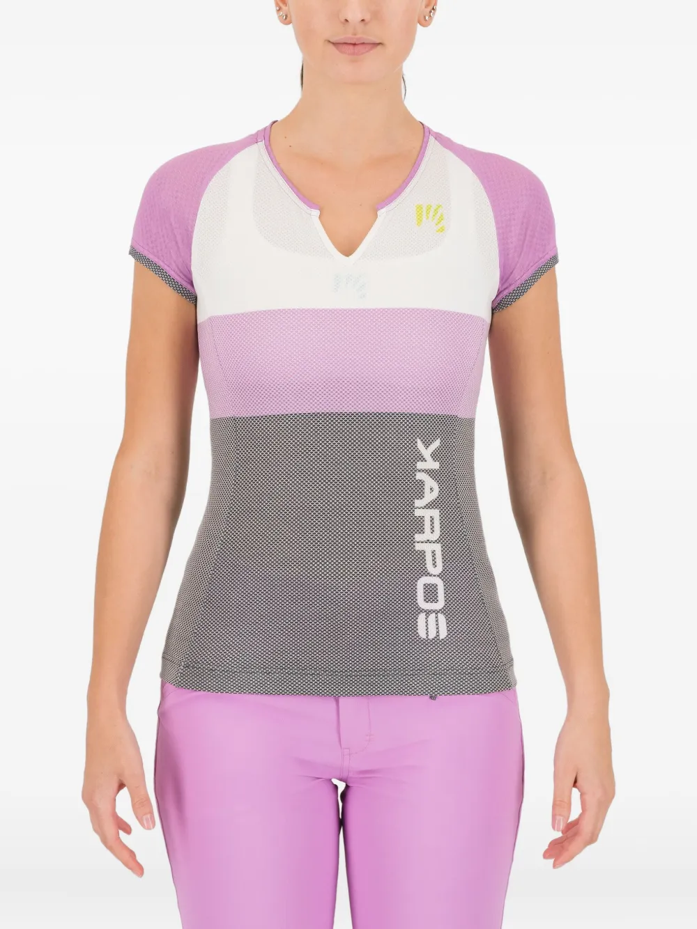 KARPOS Moved Evo W raglan-sleeve colourblock T-shirt Roze