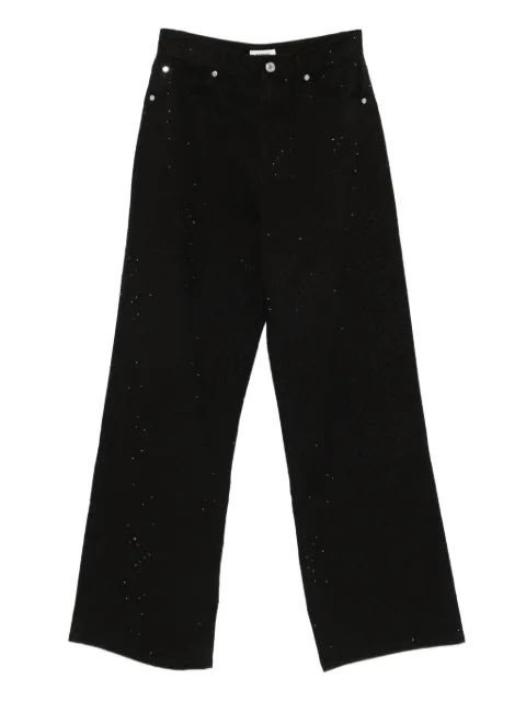 SANDRO embellished cotton straight-leg jeans