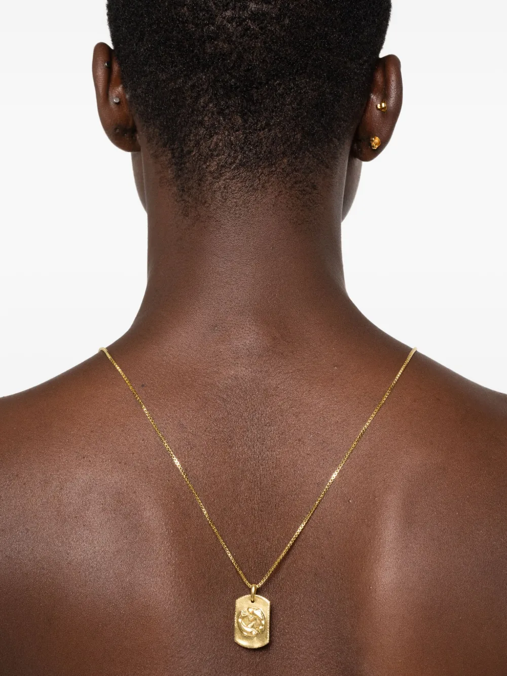 Maje Halsketting met hanger en vissenpatroon - Goud