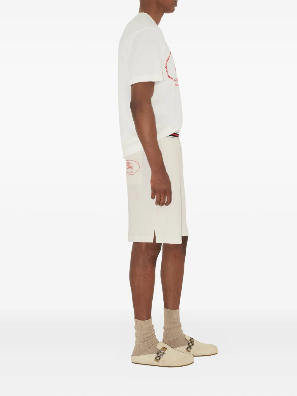 Burberry Shorts met elastische tailleband Wit