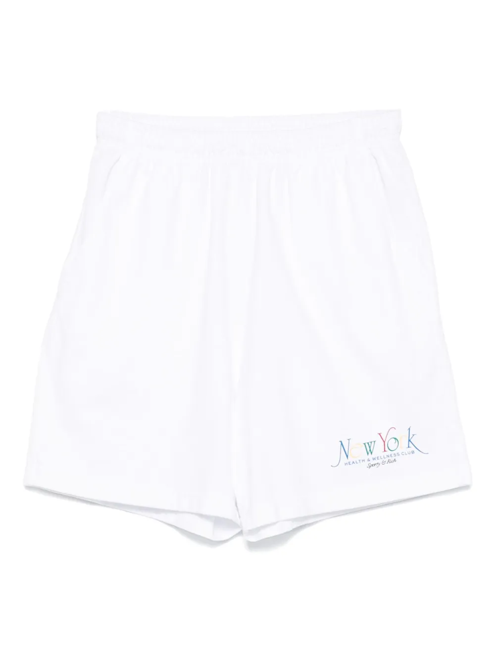 Sporty & Rich Zwembroek met elastische tailleband en logo Wit