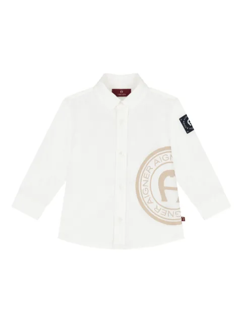 Aigner Kids logo-print long-sleeve shirt