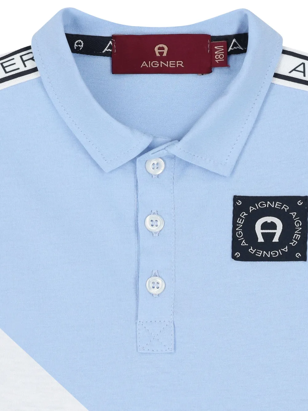 Aigner Kids Poloshirt met diagonaal vlak Blauw