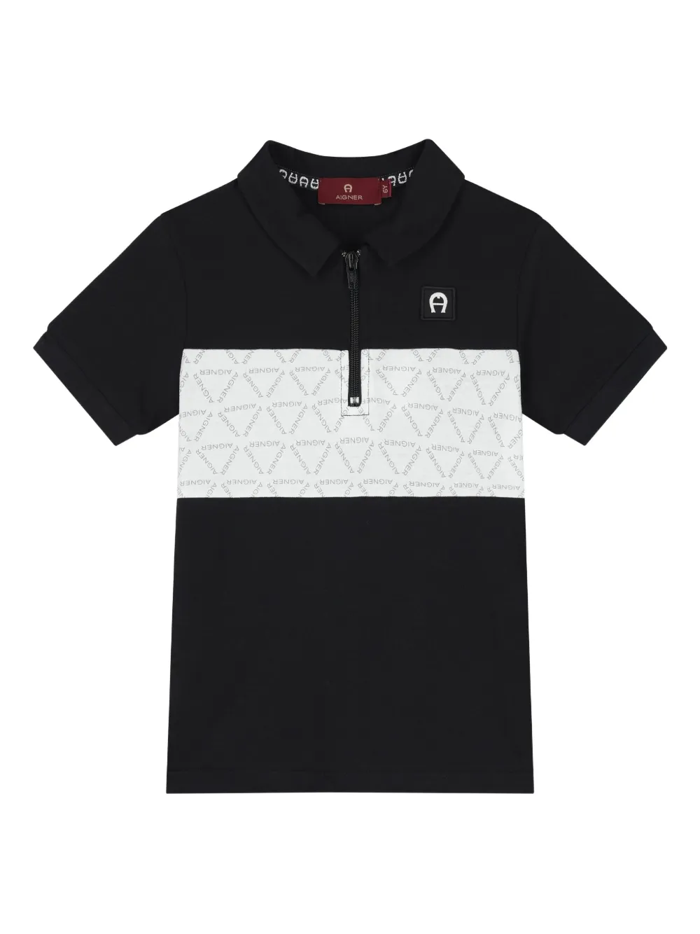 Aigner Kids Poloshirt met rits Zwart