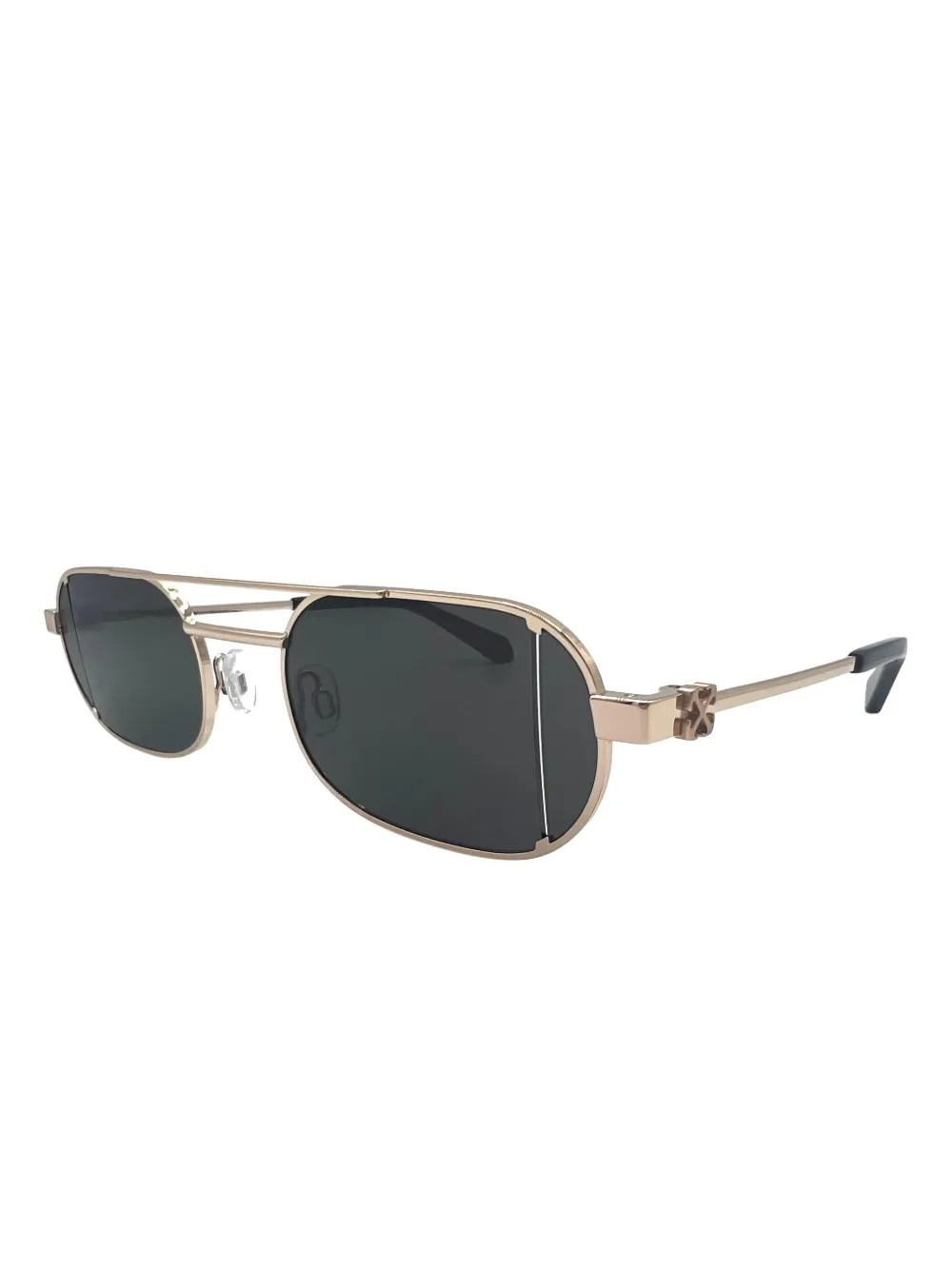 Off-White Eyewear Ovalen zonnebril met dubbele neusbrug - Goud