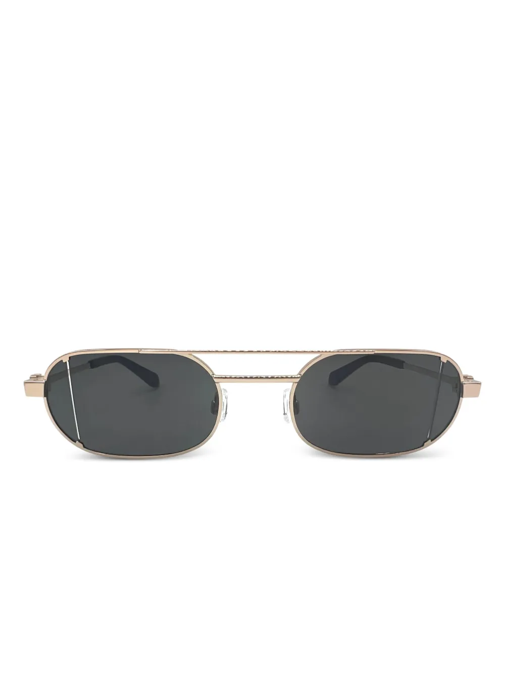 Off-White Eyewear ダブルブリッジ サングラス - ゴールドトーン Off-White Eyewear ダブルブリッジ サングラス - ゴールドトーン