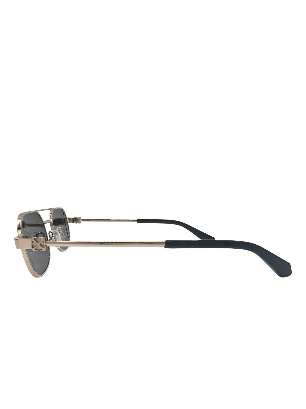 Off-White Eyewear Ovalen zonnebril met dubbele neusbrug Goud