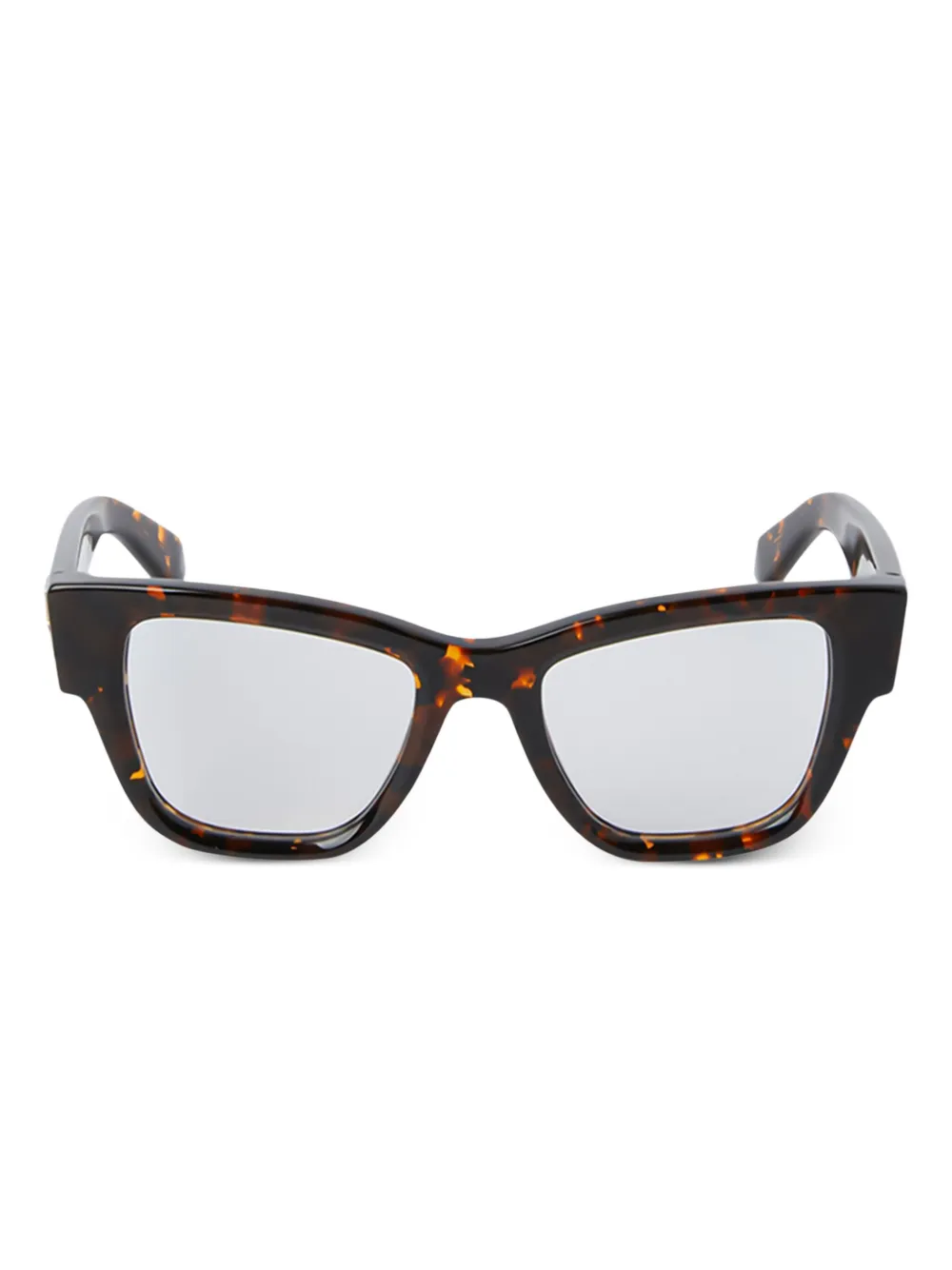 Off-White Eyewear geometric-frame logo glasses - Marrone