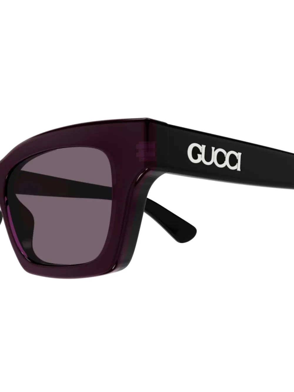 Gucci Eyewear Zonnebril met rechthoekig montuur Zwart