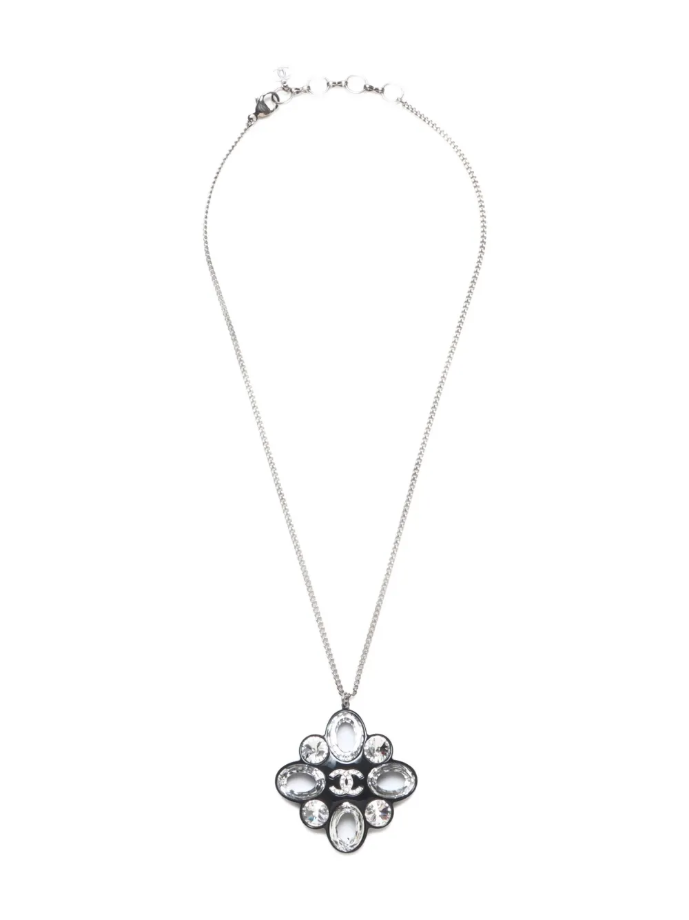 CHANEL Pre-Owned 2016 ラインストーン ネックレス - シルバートーン CHANEL Pre-Owned 2016 ラインストーン ネックレス - シルバートーン