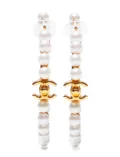CHANEL Pre-Owned 2020 turn-lock CC hoop earrings - Gold