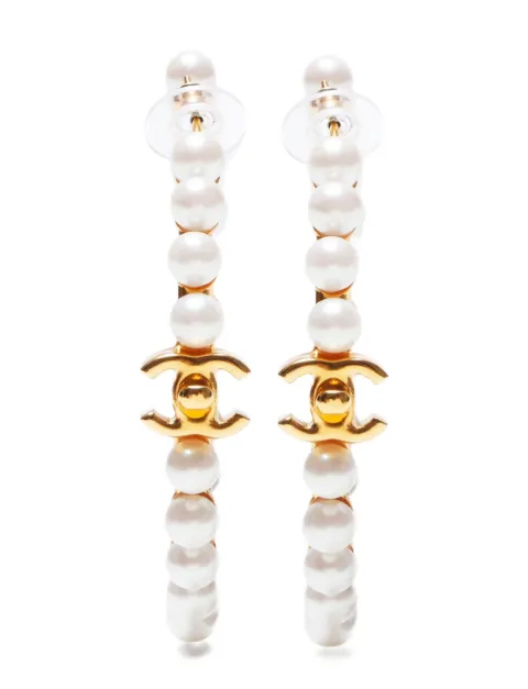 CHANEL Pre-Owned 2020 turn-lock CC hoop earrings